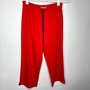 Sport Savvy Women's Crop Sweatpants Activewear Casual Red Pull-On Size Small